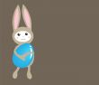 Abstract cartoon  easter card with cute bunny