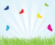 Floral card with butterflies