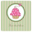 Cute vector background with small cupcake