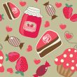Cute vector background with small cupcake