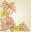 Vintage vector frame on floral background