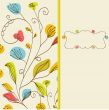 Vintage vector frame on floral background