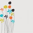 Vintage vector frame on floral background