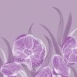 Vintage vector frame on floral background