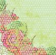 Vintage vector frame on floral background