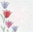 Vintage card with hand drawn flowers