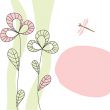 Vintage card with hand drawn flowers