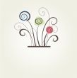 Vintage vector frame on floral background