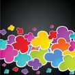 Vintage vector frame on floral background