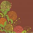 Vintage vector frame on floral background
