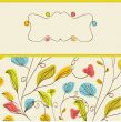 Vintage vector frame on floral background