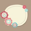 Vintage frame on polka dot background