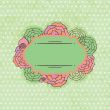 Vintage vector frame on floral background