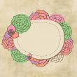 Vintage vector frame on floral background