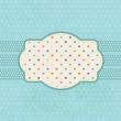 Vintage frame on polka dot background