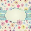 Vintage vector frame on floral background