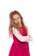 Young girl making face