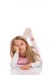 Little girl making faces