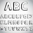 Grunge hand drawn alphabet.