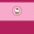 Cute vector background with small cupcake