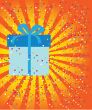 Greeting christmas card with present box