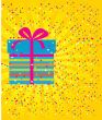 Greeting christmas card with present box