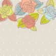 Vintage card with hand drawn flowers