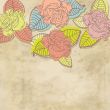 Vintage card with hand drawn flowers
