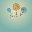 Vintage card with hand drawn flowers