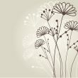 Vintage card with hand drawn flowers