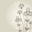 Vintage card with hand drawn flowers