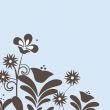 Vintage card with hand drawn flowers