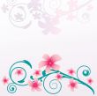Vintage card with hand drawn flowers
