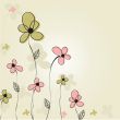 Vintage card with hand drawn flowers