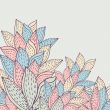 Vintage card with hand drawn flowers