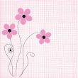 Vintage card with hand drawn flowers