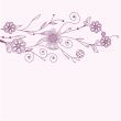 Vintage card with hand drawn flowers