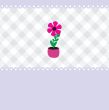 Vector illustration of growing plant  flower in pot.