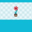 Vector illustration of growing plant  flower in pot.