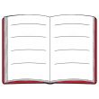 open book with isolated on white. Vector illustration.