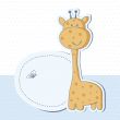 Baby boy shower card with cute giraffe