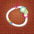 Vintage frame on the brick wall background
