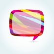 Speech cloud bubble. Green vector background