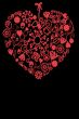 Cute vector background with vintage hearts