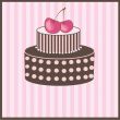 Cute vector background with small cupcake