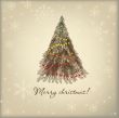 Christmas background with Christmas tree, vector illustration.