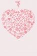 Cute vector background with vintage hearts