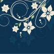 Vintage card with hand drawn flowers