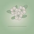 Vintage card with hand drawn flowers