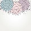 Vintage card with hand drawn flowers